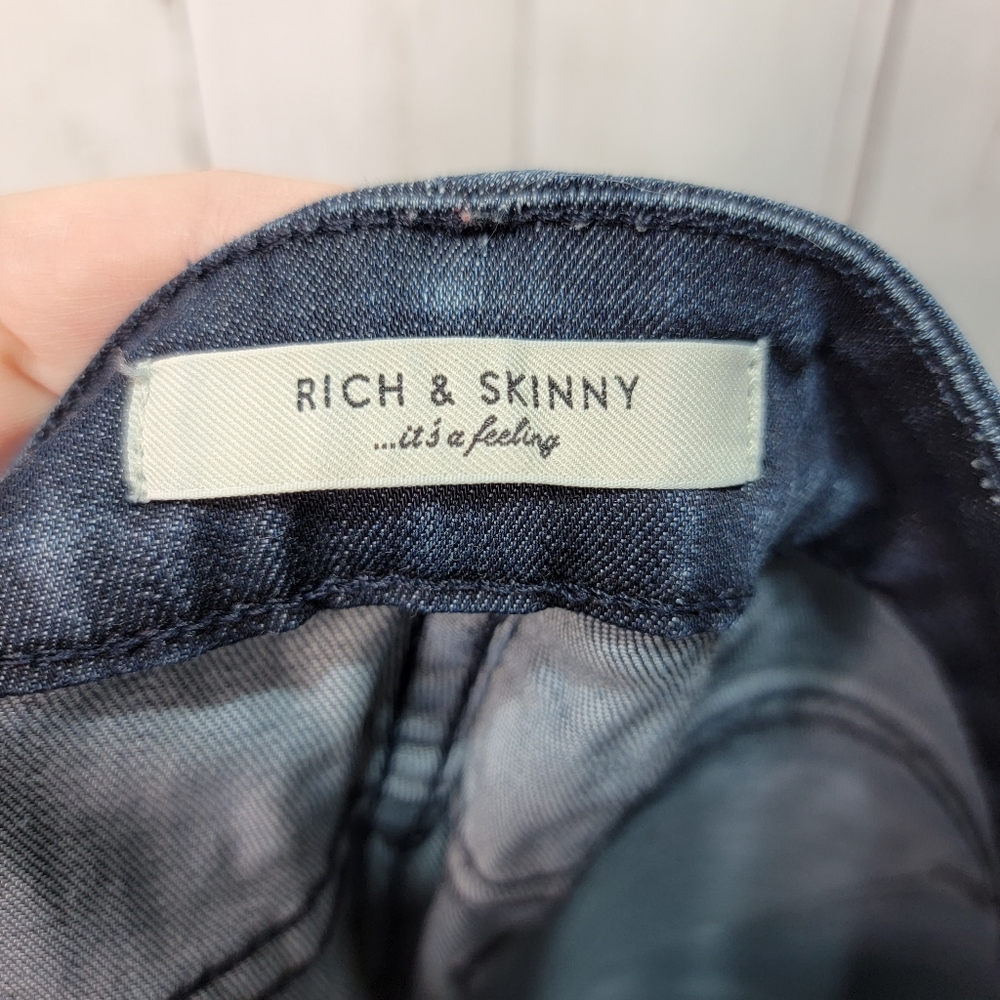 Rich & Skinny Women's Skinny Jeans Indigo Rinse Dark Wash Size 24. - Picture 4 of 7